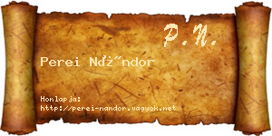 Perei Nándor névjegykártya
