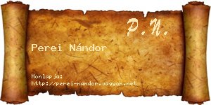 Perei Nándor névjegykártya